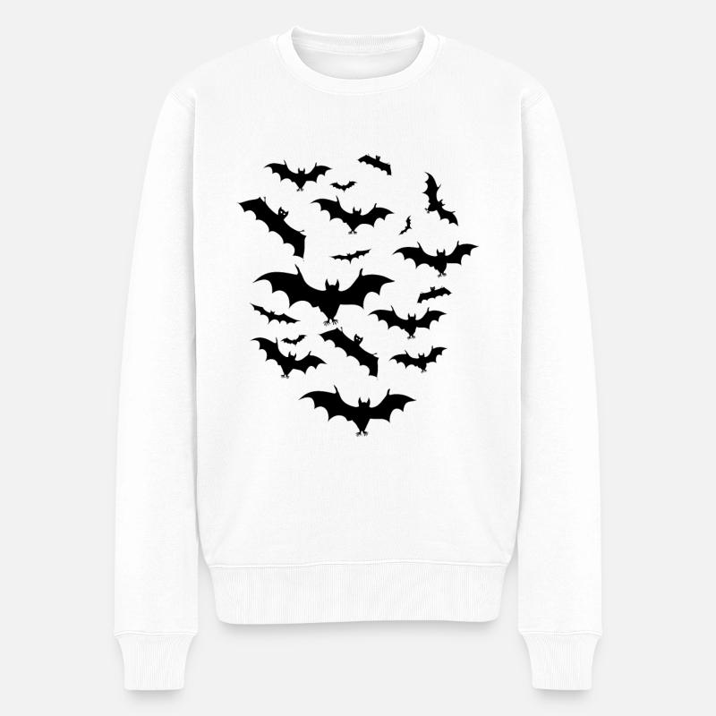 Fledermäuse Halloween Fledermaus-Design - Männer Premium Bio Pullover - Weiß