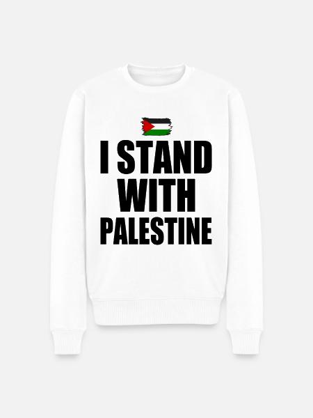 I Stand with palestine - Men's Premium Organic Jumper - white