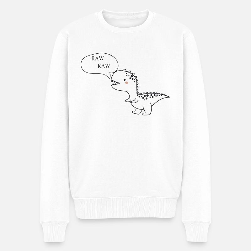 Dinosaurier - Männer Premium Bio Pullover - Weiß