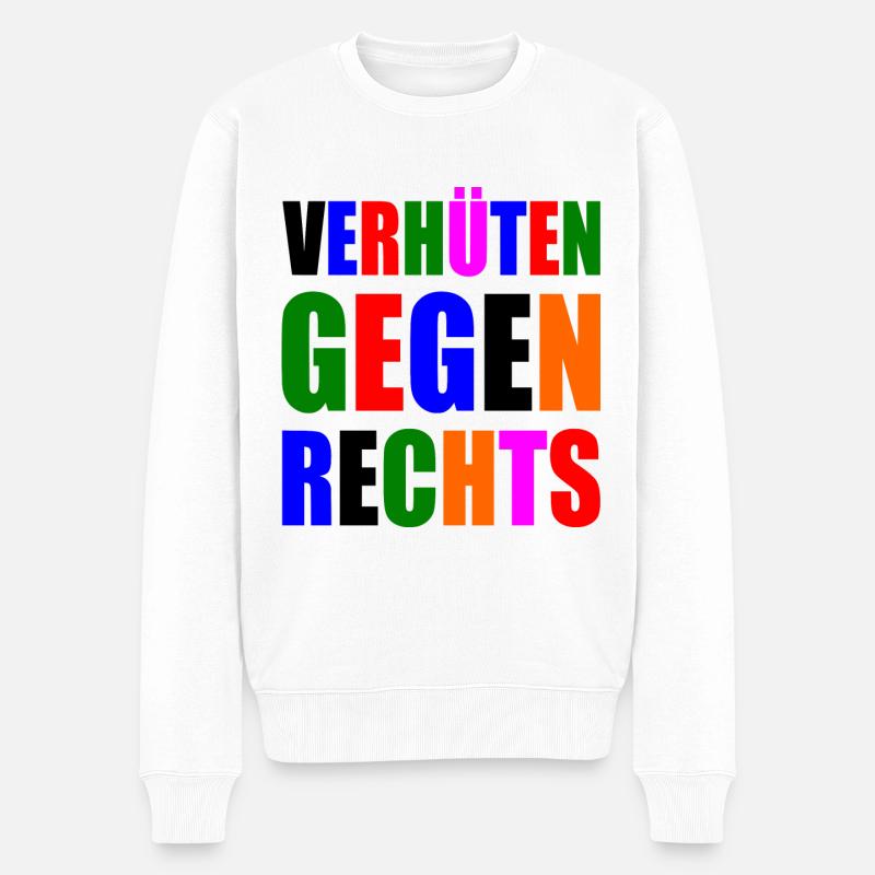 verhüten gegen rechts - Männer Premium Bio Pullover - Weiß
