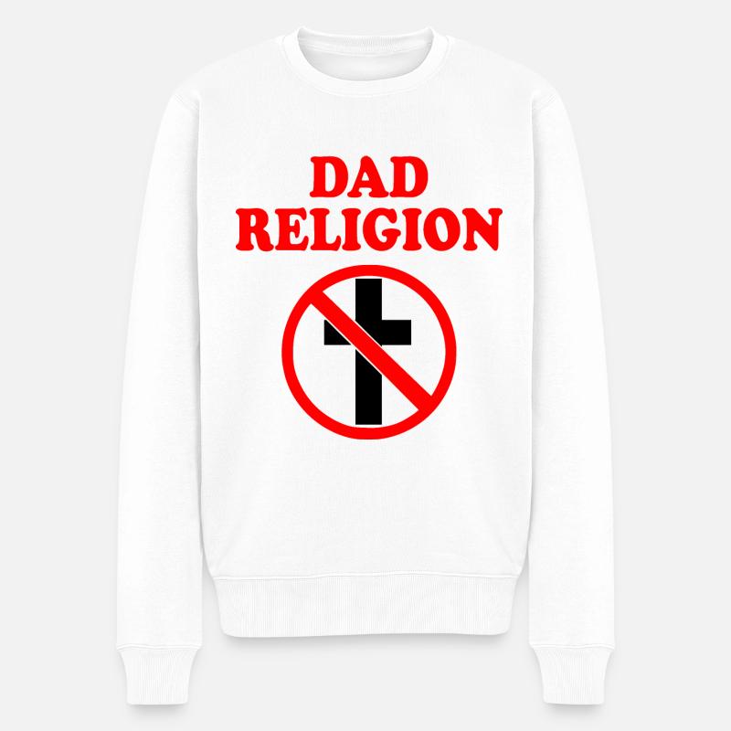 Dad religion - Männer Premium Bio Pullover - Weiß