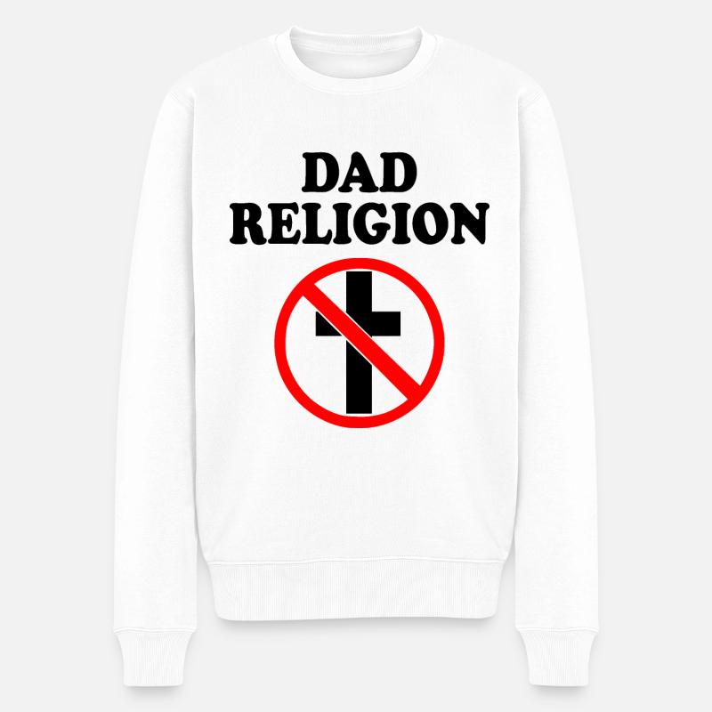 Dad religion - Männer Premium Bio Pullover - Weiß
