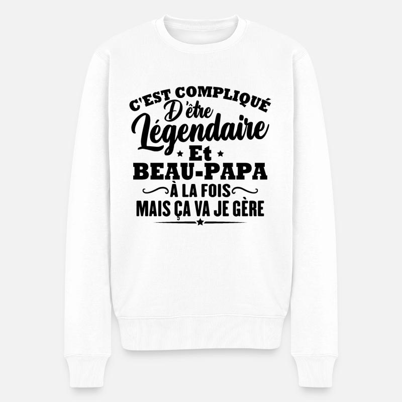 Légendaire et beau papa - Pull Premium bio Homme - blanc