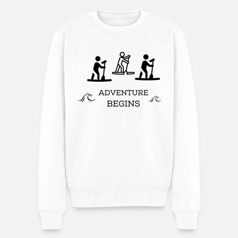 Abenteuer "Sup", "boot" - Männer Premium Bio Pullover - Weiß