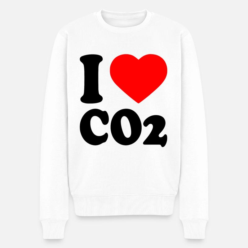 I love co2 - Pull Premium bio Homme - blanc