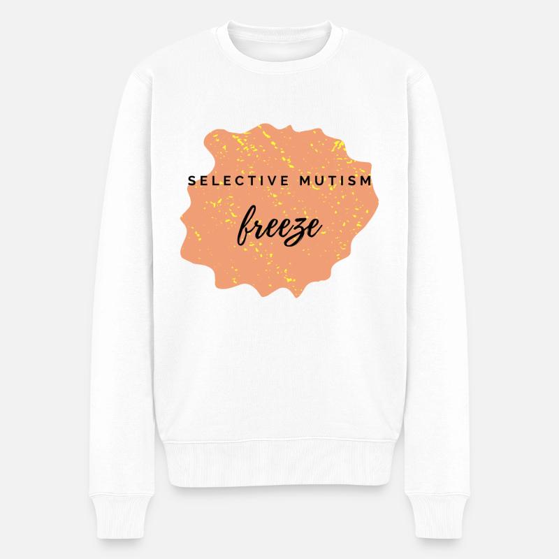freeze - selektiver Mutismus - Männer Premium Bio Pullover - Weiß