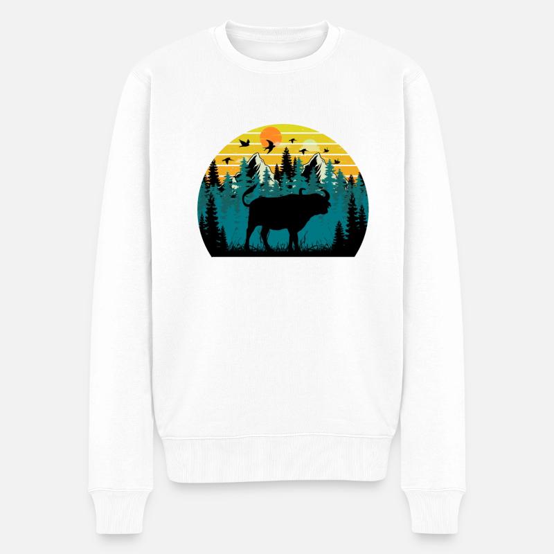 bison Sunset - Pull Premium bio Homme - blanc