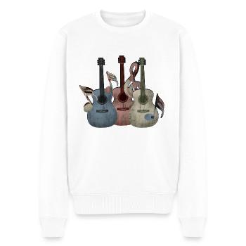 Gitarre Gitarren - Männer Premium Bio Pullover - Weiß - Vorne - Thijin (182cm)