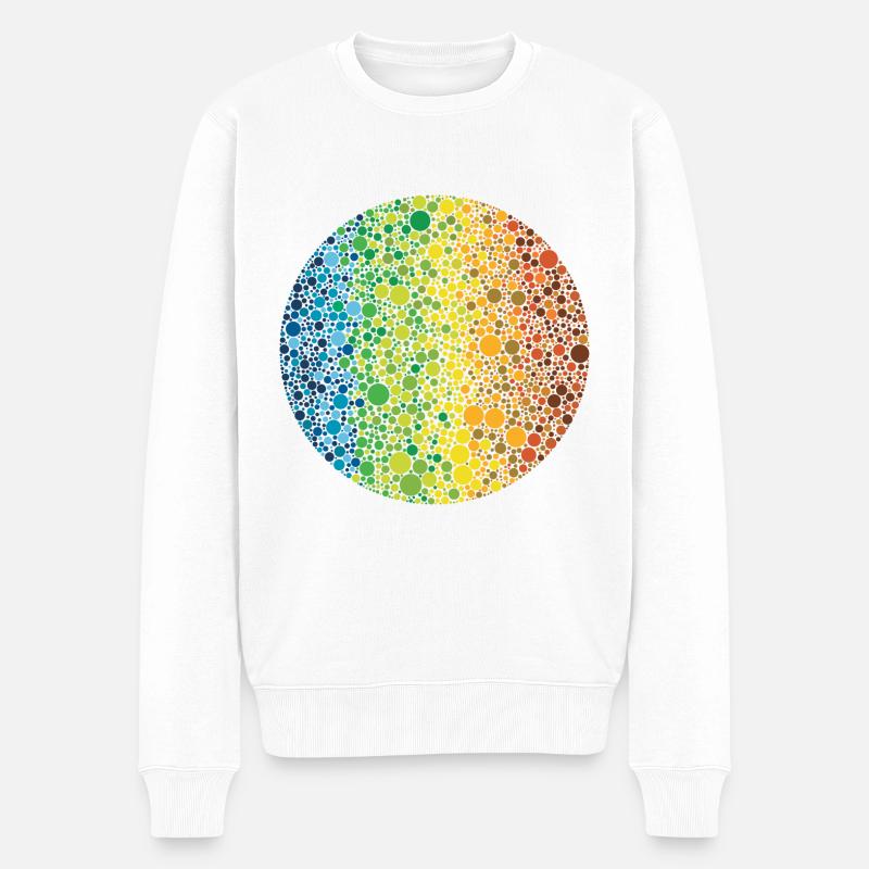 Kugel: Farbpunktkomposition - Männer Premium Bio Pullover - Weiß