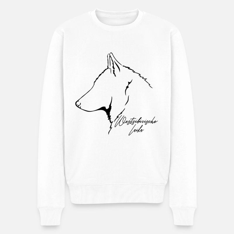 WESTSIBIRISCHE LAIKA Profil Hunde Hund Wilsigns - Männer Premium Bio Pullover - Weiß