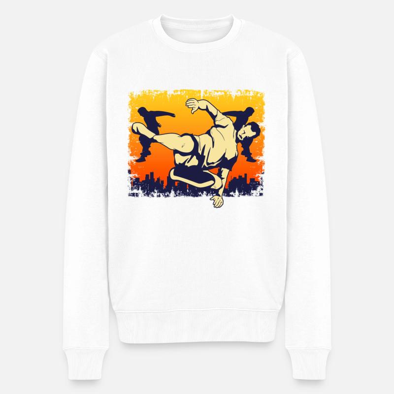 Freerunning Freerunner Parkour - Pull Premium bio Homme - blanc