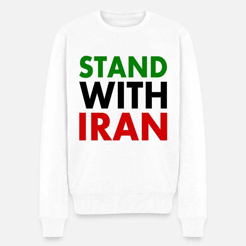 Stand with iran - Pull Premium bio Homme - blanc