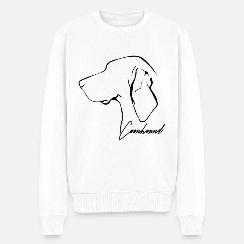 COONHOUND Profil Hunde Hund Wilsigns - Männer Premium Bio Pullover - Weiß