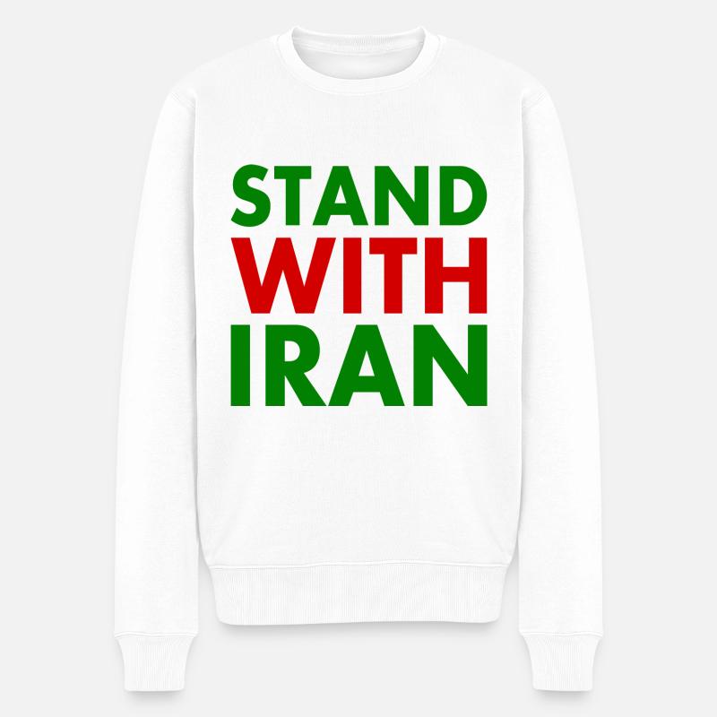 Stand with iran - Pull Premium bio Homme - blanc