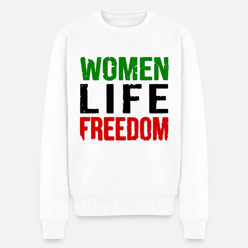 Women life freedom - Männer Premium Bio Pullover - Weiß