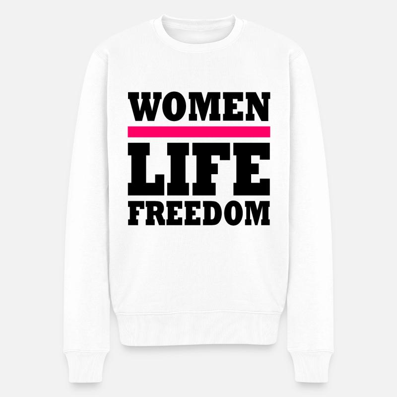 Women life freedom iran - Männer Premium Bio Pullover - Weiß