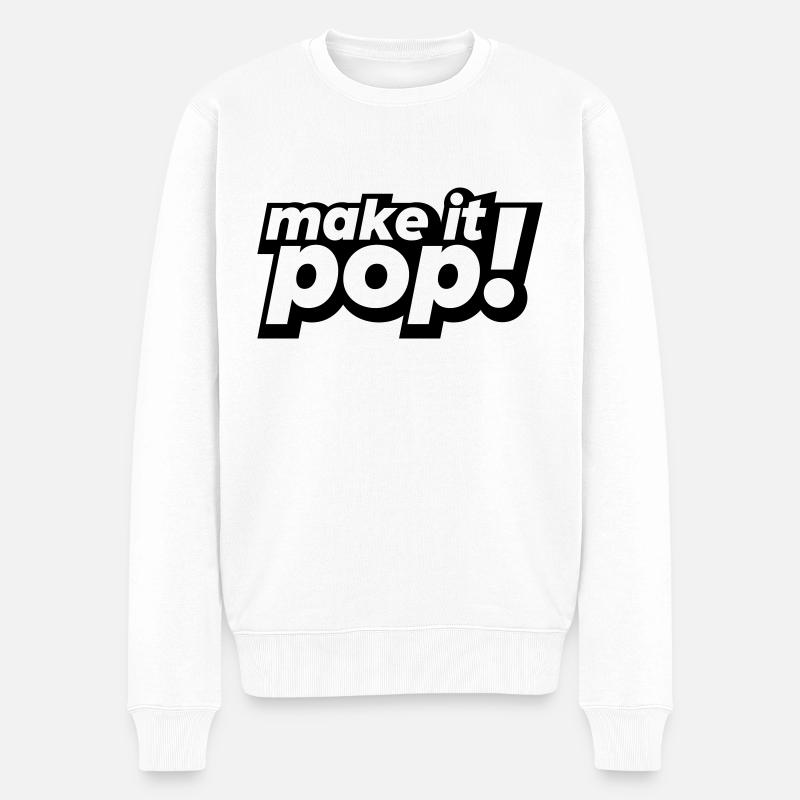 make it pop - Männer Premium Bio Pullover - Weiß