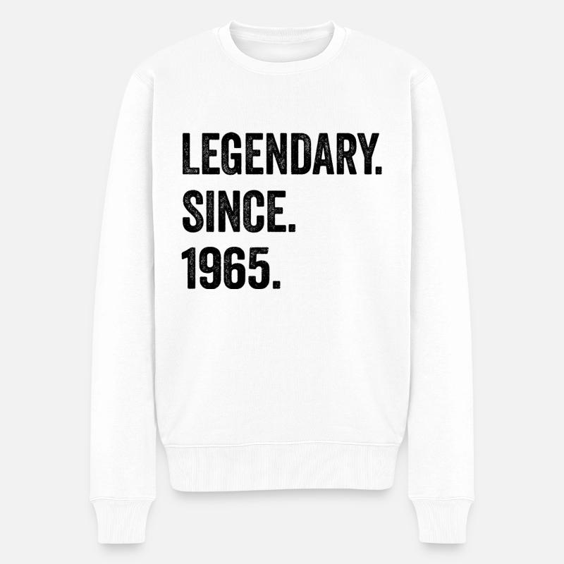 60. Geburtstag 60 Jahre Legendary Since 1965 - Männer Premium Bio Pullover - Weiß