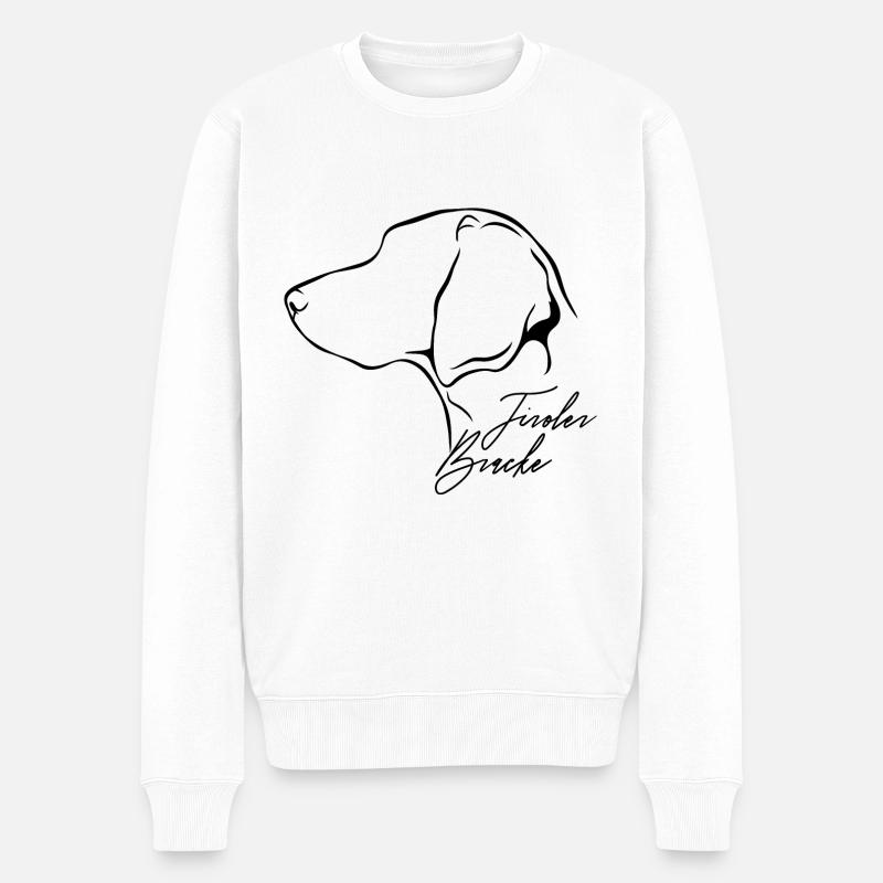 TIROLER BRACKE Profil Hunde Hund Jagdhund Wilsigns - Männer Premium Bio Pullover - Weiß