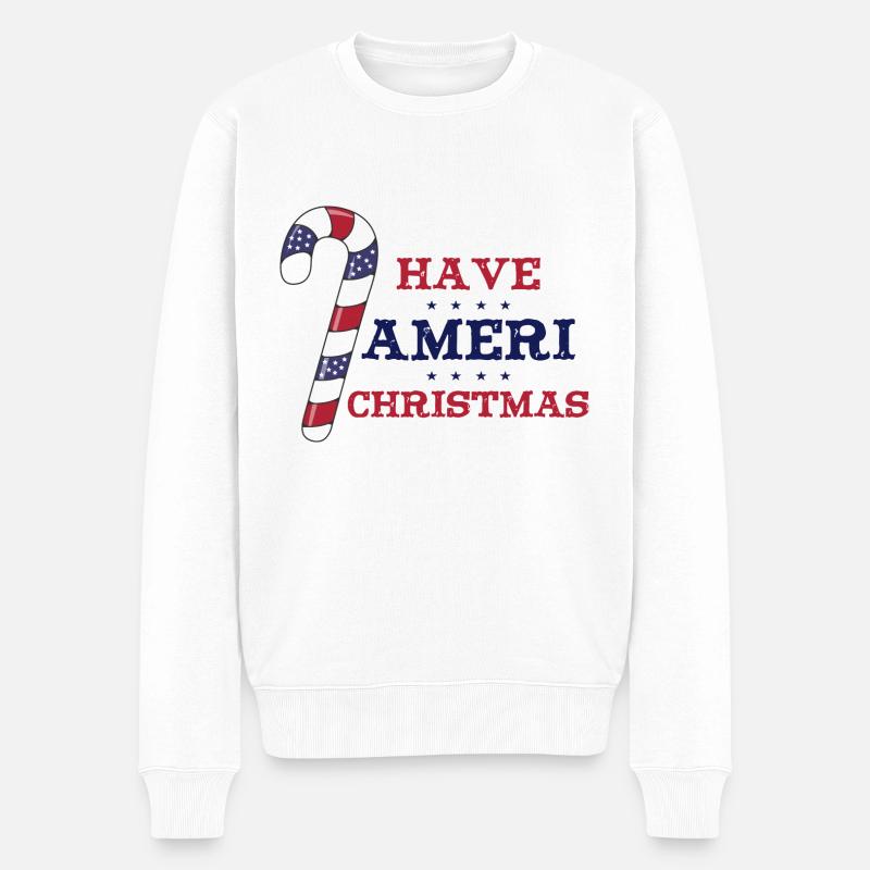 Have Ameri Christmas - Männer Premium Bio Pullover - Weiß