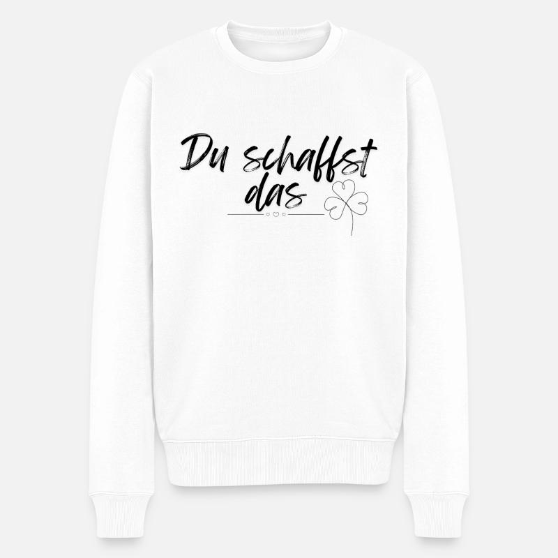Du schaffst das - Männer Premium Bio Pullover - Weiß
