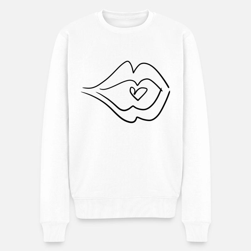 Mund Reden - Männer Premium Bio Pullover - Weiß