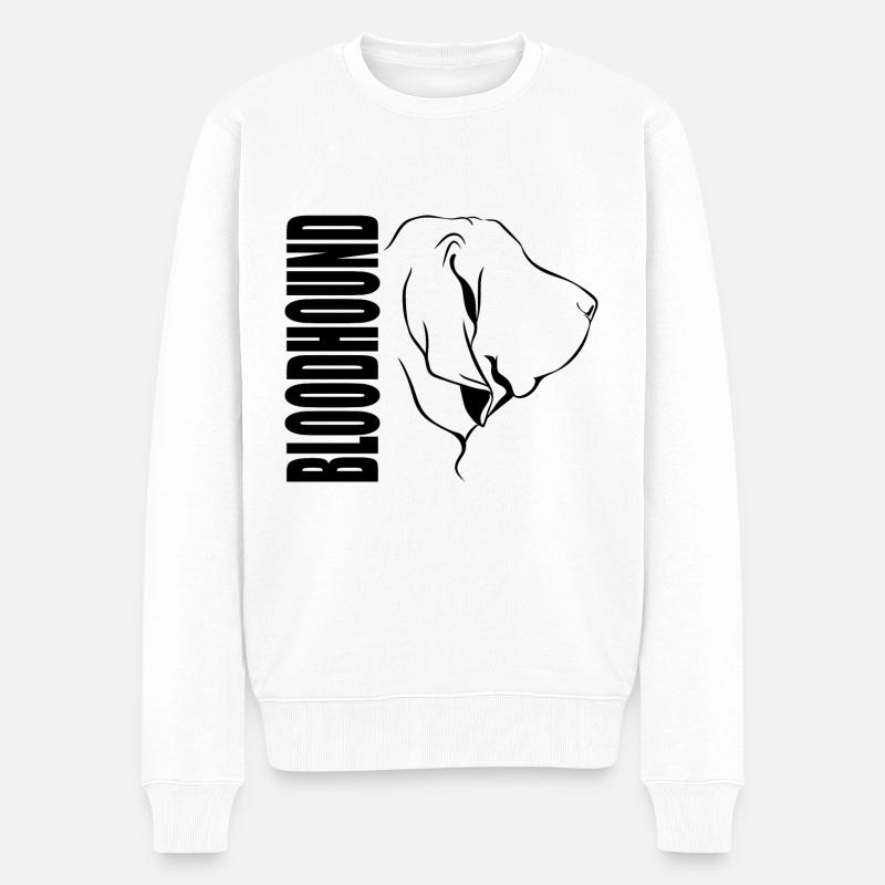 BLOODHOUND Profil Hunde Hund Wilsigns - Männer Premium Bio Pullover - Weiß