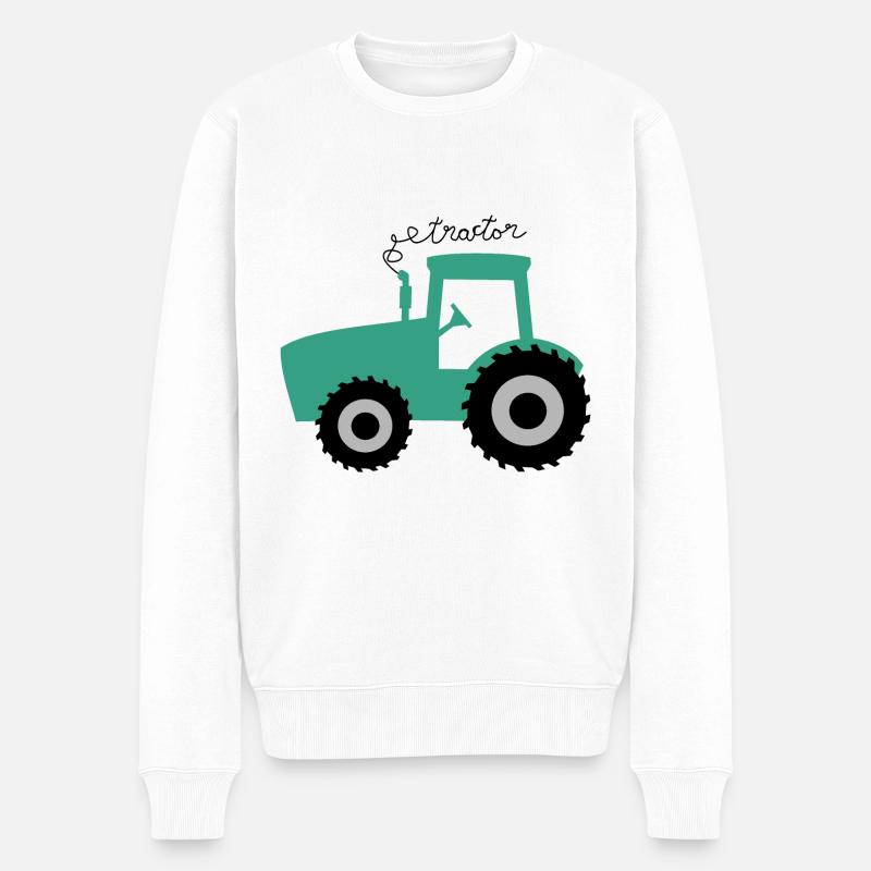 Traktor - Männer Premium Bio Pullover - Weiß