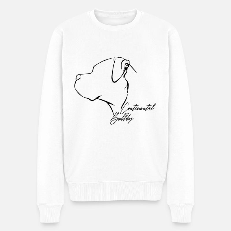 CONTINENTAL BULLDOG Profil Chiens Chien Wilsigns - Pull Premium bio Homme - blanc