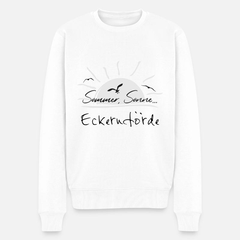 Sommer, Sonne... Eckernförde - Männer Premium Bio Pullover - Weiß