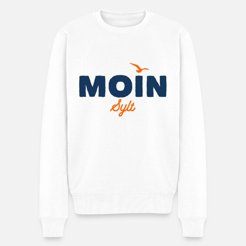 Nordsee Moin Sylt - Männer Premium Bio Pullover - Weiß