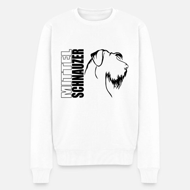 MITTELSCHNAUZER Profil Hunde Hund Wilsigns - Männer Premium Bio Pullover - Weiß