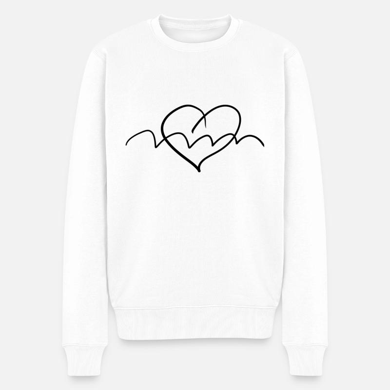 Form Linie - Männer Premium Bio Pullover - Weiß