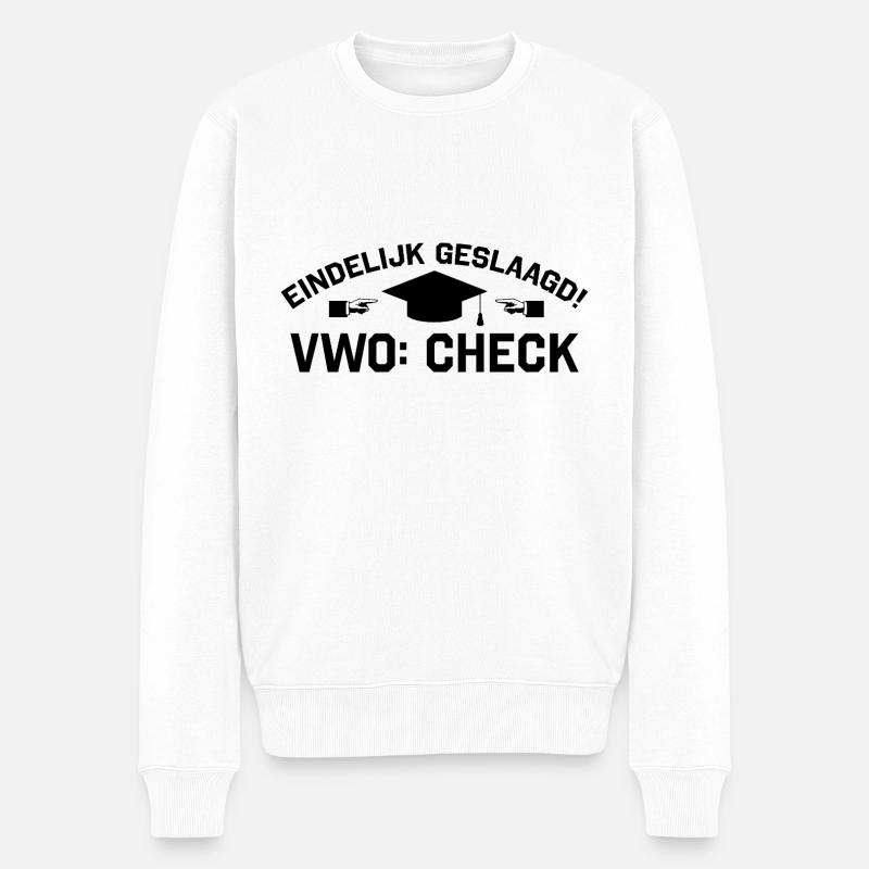 VWO check - Männer Premium Bio Pullover - Weiß
