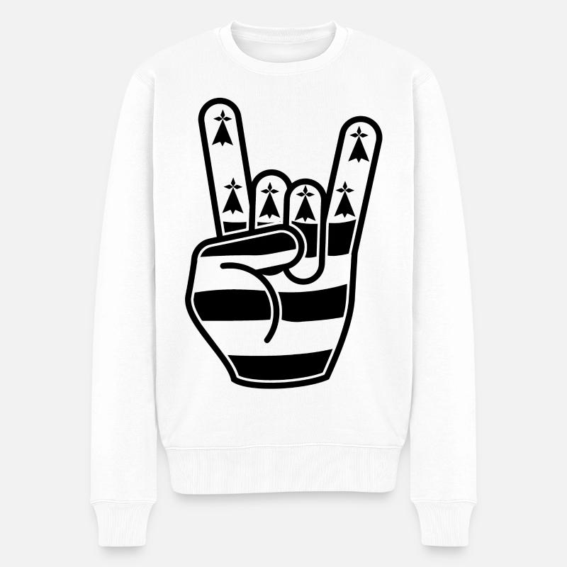 Rock Breizh - Männer Premium Bio Pullover - Weiß