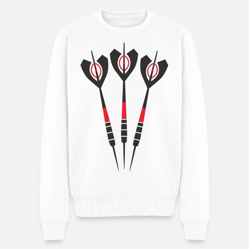 Dessin de fléchettes - Pull Premium bio Homme - blanc