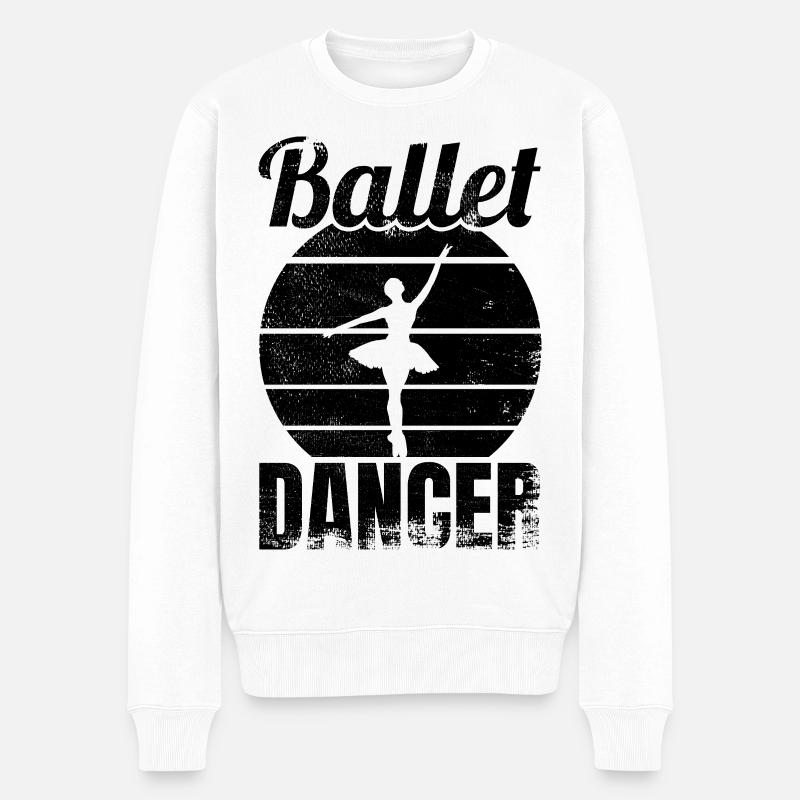 Ballett Tänzerin - Männer Premium Bio Pullover - Weiß