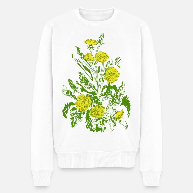 PISSENLITS - Pull Premium bio Homme - blanc