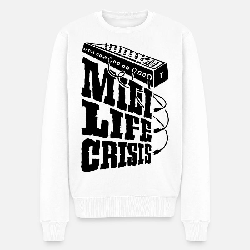 Midi life crisis - Männer Premium Bio Pullover - Weiß