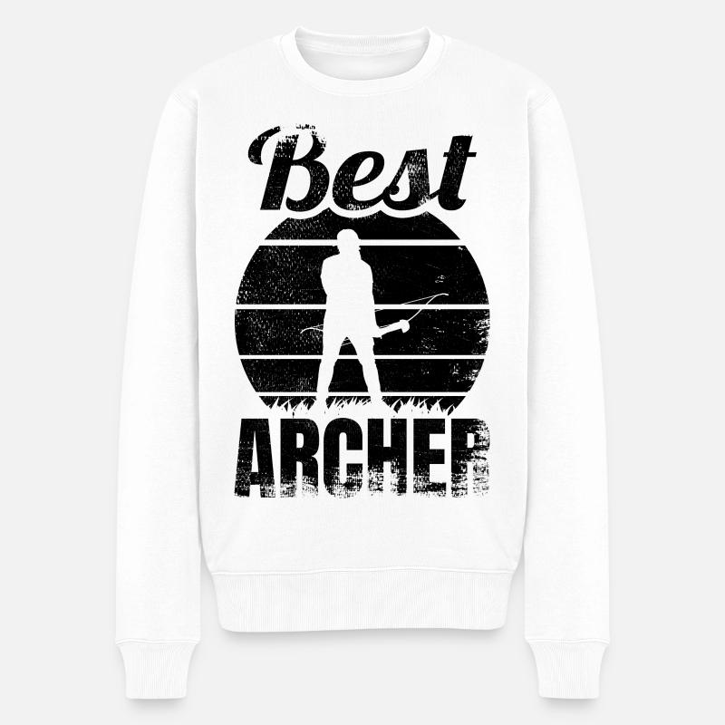 Bester Bogensportler - Männer Premium Bio Pullover - Weiß