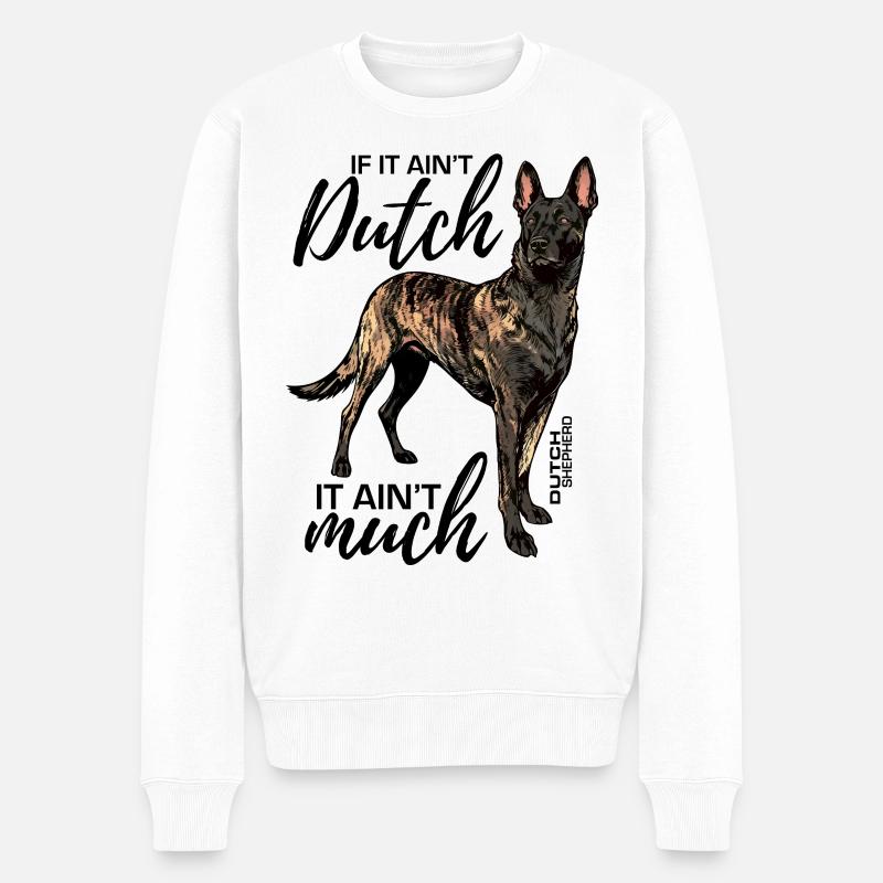 Dutchie - Holländischer Schäferhund - Männer Premium Bio Pullover - Weiß