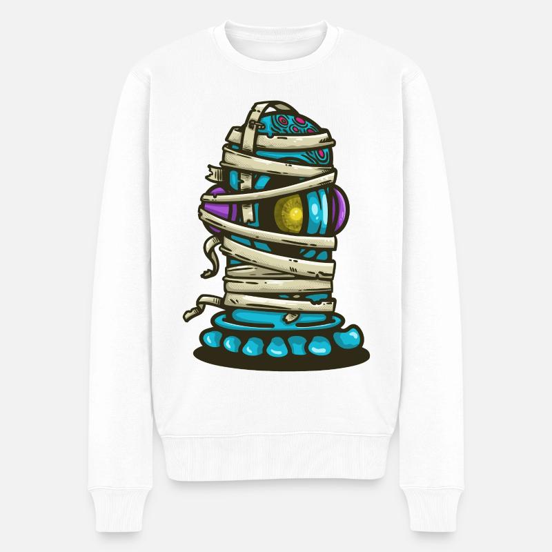 Extraterrestre enveloppé de bandages - Pull Premium bio Homme - blanc