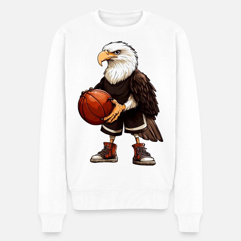 Eagle basket-ball / Bird - Pull Premium bio Homme - blanc