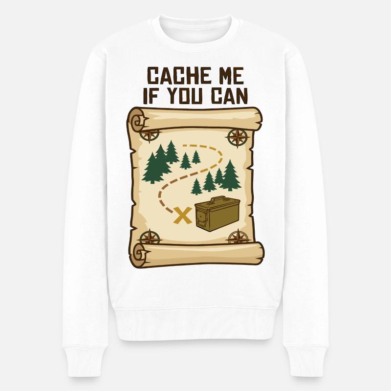 Geocaching Schatzsuche - Männer Premium Bio Pullover - Weiß