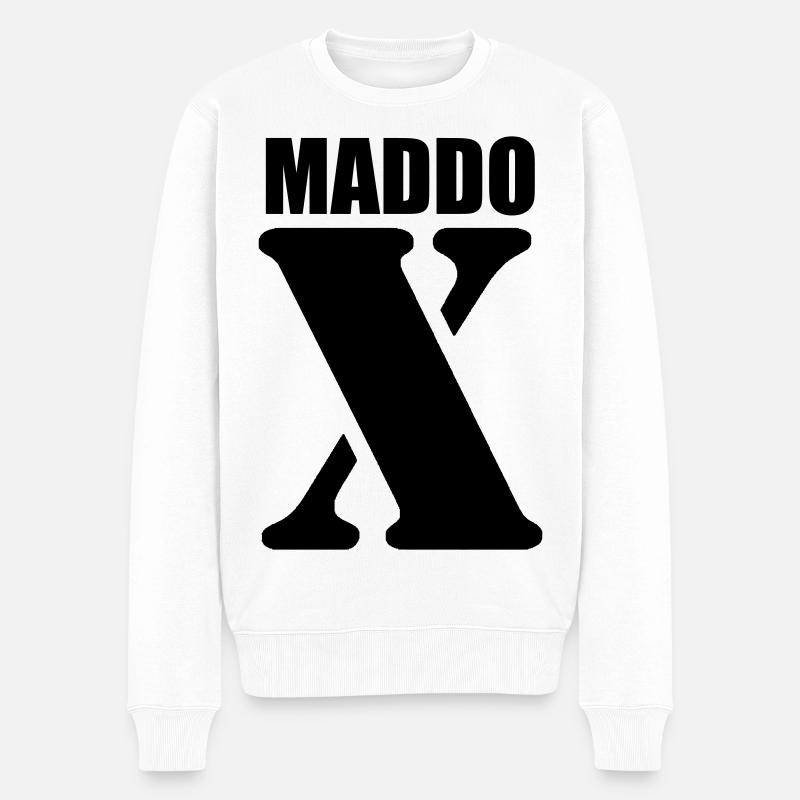 Maddox – First Name Design | Minimal Typography - Men's Premium Organic Jumper - white