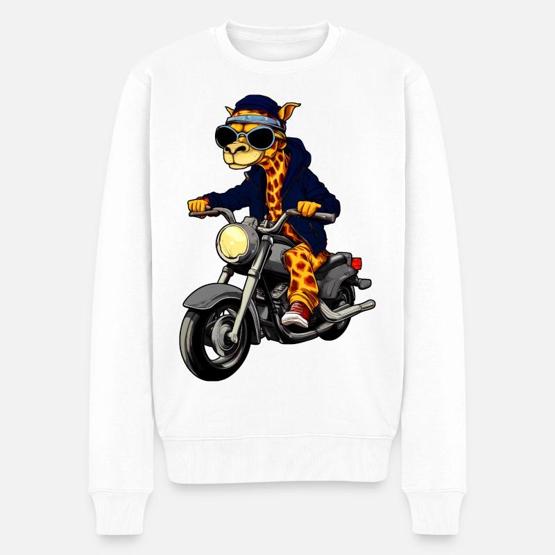 Girafes moto - Pull Premium bio Homme - blanc