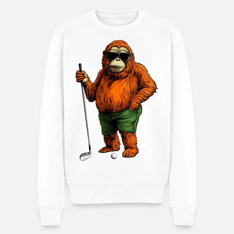 Monkey Golf - Pull Premium bio Homme - blanc