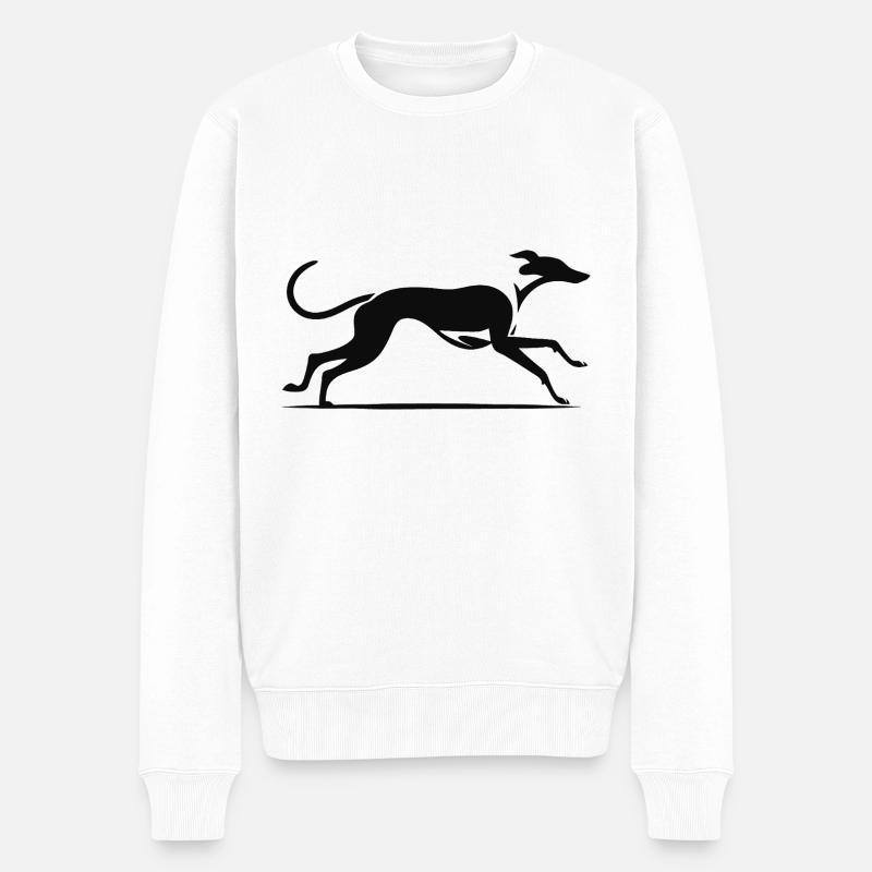 Design élégant de lévrier - Pull Premium bio Homme - blanc