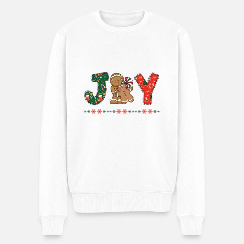 Frohe Weihnachten Weihnachtsmann Hohoho - Männer Premium Bio Pullover - Weiß