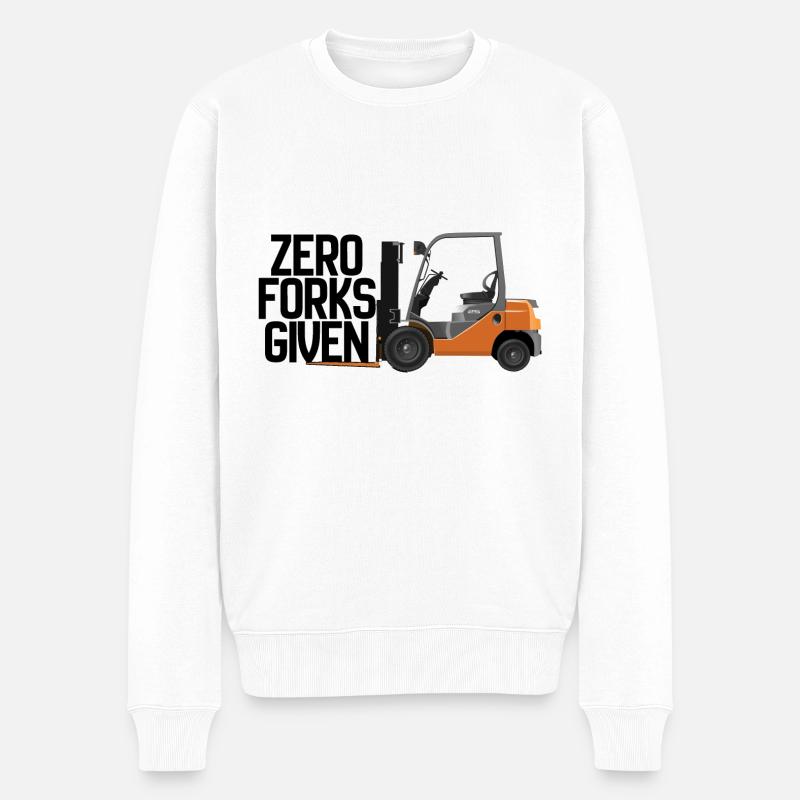 Gabelstapler Nullgabeln gegeben - Männer Premium Bio Pullover - Weiß